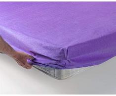 SABANALIA - Sábana Bajera Ajustable de Franela - Cama 200, Lila
