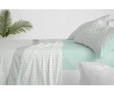 Burrito Blanco Juego de SÃ¡banas 517 | para Cama de 160 cm | Juego de SÃ¡bana, Funda de Alhomada y Bajera Ajustable | Color Verde