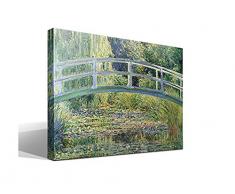 Cuadro wallart - El Puente Japones o Puente de los NenÃºfares - ImpresiÃ³n sobre Lienzo de AlgodÃ³n 100% - Bastidor de Madera 3x3cm - Ancho: 55cm - Alto: 40cm