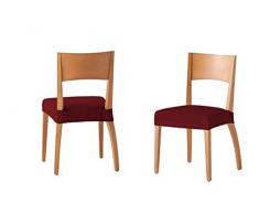 Martina Home Tunez - Funda para Silla, Tela, Funda silla asiento, Burdeos, 24 x 30 x 6 cm, 2 Unidades