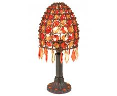 Näve 395598 Bella - Lámpara de mesa con adornos (35 cm), color naranja