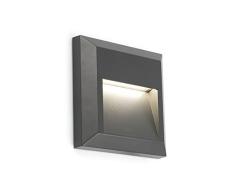 FARO BARCELONA 70655 - Grant Aplique (Bombilla incluida) LED, 1W, abs, policarbonato, Color Gris