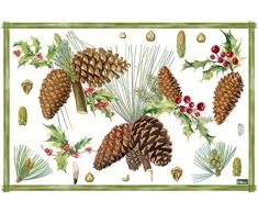 VILBER Mantel Individual Natale Pack de 6 Unidades (30,5x45,6x0,2 cm), PVC Poliester, Antideslizante, Lavable, Resistente al Calor, con Posibilidad de Pack de 6, Camino de Mesa y Alfombra a Juego