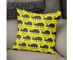 BonaMaison Fundas para CojÃ­nes, Amarillo neÃ³n y Humo Funda de Almohada Silla Oficina Cama Decorativa Moderna DecoraciÃ³n del Hogar HabitaciÃ³n, 43x43 Cm - DiseÃ±ado y Fabricado en TurquÃ­a