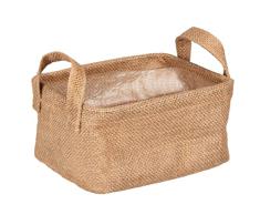 Wenko Cesta de almacenamiento Juna S, cesta decorativa para guardar y ordenar accesorios como la ropa, con dos prácticas asas, material exterior yute 100 %, 20 x 15 x 15 cm, marrón