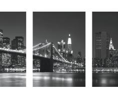 Eurographics DP-AU1064 Deco Print - Tríptico adhesivo de pared (50 x 70 cm), diseño de perfil de Nueva York