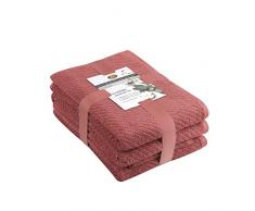 GÃ¶zze - Set de toallas de rizo, 2 toallas de mano (50 x 100 cm), 2 toallas de ducha (70 x 140 cm) y 2 toallas de invitados (30 x 50 cm), AlgodÃ³n, 480 g/mÂ² - Rojo