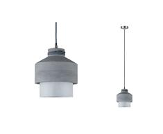 Paulmann 79616 Neordic Helin mÃ¡x. 1x20Â W, luminaria Colgante E27, lÃ¡mpara de Techo Color Gris/Satinado 230Â V hormigÃ³n/Cristal, sin Fuente de luz