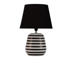 Pauleen Dressy Sparkle luminaire 48214 Luminaria de sobremesa máx. 20 W hecha a mano, blanco/negro, lámpara mesita de noche estilo natural, tela, cerámica, E14, Table lamp