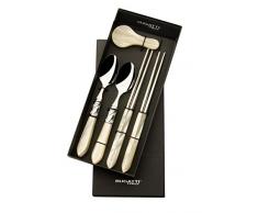 Bugatti ALCAM-N4226/2 Aladdin Cuchara y Tenedor, Acero Inoxidable/acrílico, 31,5 x 14 x 3 cm