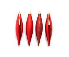 HEITMANN DECO - Adorno para árbol de Navidad (Cristal, 14 cm), Color Rojo