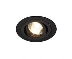 Slv Negro New TRIA 1 / Foco, luz de inundación, proyector Techo, luminaria empotrable led, iluminación de Interior / GU10 50 W