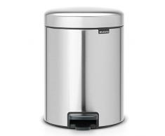 Brabantia Cubo de Basura con Pedal, Inoxidable, Acero Mate Anti-Huellas, 5 l