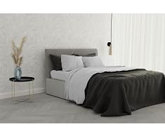 Italian Bed Linen Juego de Ropa de Cama en Satin, 100 % Algodón, Blanco, Doble