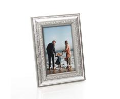 Marcos de Fotos Vintage para Foto de 10x15 cm â Portafotos Antiguos con Cristal Real | Bonitos Portarretratos Plateados Adecuados para Colgar en Pared y para Mesa, Formato Vertical y Horizontal