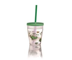 Snips | Vaso con pajita y tapa con decoraciÃ³n de dinosaurio | 385 ml | BPA Free | Made in Italy