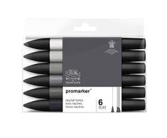 Winsor & Newton - Set de Rotuladores ProMarker, 6 Unidades, Tonos Neutros