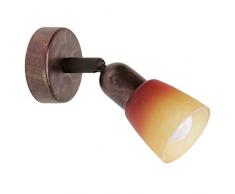 Brilliant 55310/19 Sofia - Lámpara de pared (metal y cristal, 1 bombilla E14, máx. 40 W, alabastro), color rojo, naranja y cobre envejecido