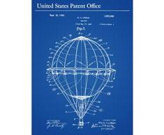 Upson Air Balloon 1925 Vintage Close Up Patent Art Print Canvas Premium Wall Decor Poster Mural Globo Vendimia De cerca pared Pï¿½ster