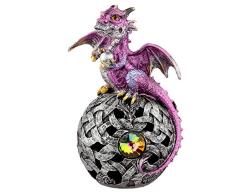 Puckator Figura Decorativa de dragÃ³n con Luces LED, Resina, Multicolor, Height 18cm Width 12cm Depth 9cm