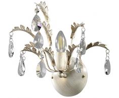 onli cesta aplique E14, 6Â W, Marfil/Dorado, 30Â x 25Â x 25Â cm