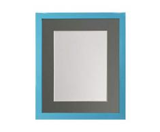 FRAMES BY POST Marco de fotos azul de 0.75 pulgadas con soporte gris oscuro de 8 x 8 pulgadas, tamaÃ±o de la imagen de 5 x 5 pulgadas de vidrio de plÃ¡stico