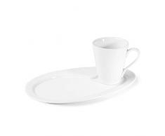 Holst Porzellan BV 030 Heike MP 160 - Juego de vasos de porcelana (0,28 L, con bandeja para aperitivos)