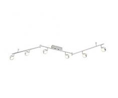 Lámpara de techo WOFI, 6 x LED 6-focos Fulton/6 W, 7, 5 x 20, 5 x 177 x diámetro 7, 5 cm, 3000 K, 500 lm, eficiencia energética de clase a +, cromo 9740,06,01,0000