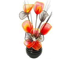 Flourish Hogar-Flores Artificiales Decoracion Jarrones, Amarillo, 32cm