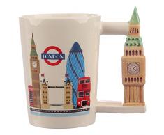 PUCKATOR Taza de cerÃ¡mica coleccionable con forma de Big Ben, multi, altura 11,5 cm, ancho 13 cm, profundidad 8 cm