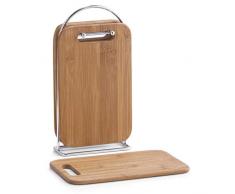Zeller 25264 - Tablas de cortar y servir con soporte, 15 x 6.5 x 30, madera de bambÃº