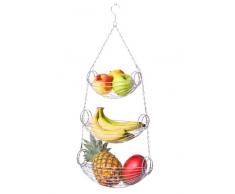 Wenko Triago Cestas Colgadas para la Cocina 3 Repisas, Plata Brillante, 20.5x33x73 cm