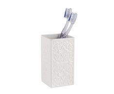 Wenko Cordoba Vaso para Cepillos de Dientes, Cerámica, Blanco, 6.5x6.5x12 cm
