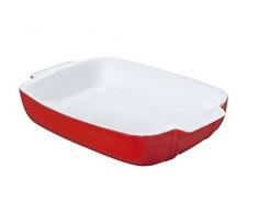 Pyrex Signature Plato Rectangular Signature de cerámica, cerámica, Rojo, 35,2 x 23 x 7,3 cm