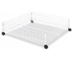 Whitmor Carrito de alambre blanco rodante debajo de la cama