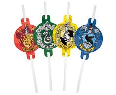 PROCOS 93368 - Pajitas de papel de Harry Potter, 22 cm de largo, FSC