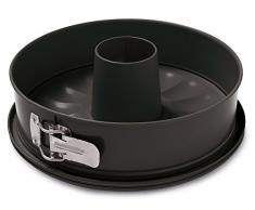 Guardini, Gardenia, Molde para Tarta Desmontable con Doble Fondo y Bandeja Recolectora, 24 cm. Material: Acero con Revestimiento Antiadherente, Color Negro.