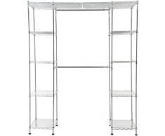 AmazonBasics - Sistema organizador de armario extensible, Cromo