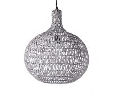 Lussiol 250266 - Lámpara de techo (mimbre, 60 W, 44 x 52 cm), color gris