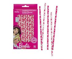 Decora 0403050 PAQUETE 80 PAJITAS DE PAPEL BIO BARBIE Ã 6 X 210 MM, color surtidos