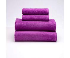 Sancarlos - Juego de 4 Toallas Ocean, 2 de Lavabo y 2 de Ducha, Color Morado, 100% AlgodÃ³n, 550gr/m2