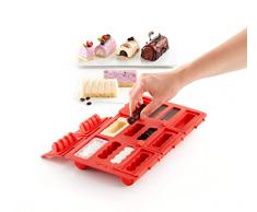 Lékué Molde para elaborar Mini Pasteles de Mousse, Silicona, Rojo
