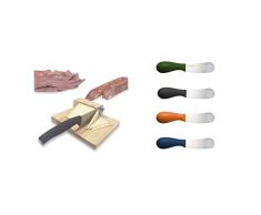 NERTHUS FIH 102 Guillotina y tabla de Corte Queso, Embutidos, Frutas y Verduras + 329 Cuchillos Untar Set 4 de Unidades, Negro, Verde, Azúl, Naranja