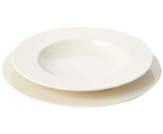Villeroy & Boch - Set de platos Twist White para hasta 6 personas, 12 piezas, elegante juego de vajilla de porcelana premium, blanco, apto para lavavajillas