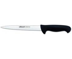 Arcos Cuchillo para filetear 7 pulgadas con Hoja Acero Inoxidable Nitrum 190 mm, Cuchillo afilado para filetear carne y pescado, Mango ergonómico polipropileno, Serie 2900, Color negro