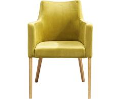 KARE Velvet Green Silla con Brazos, Mode Velluto, Verde, 87 x 67 x 58 cm, poliÃ©ster