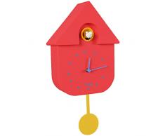 Fisura - Reloj de Cuco. Reloj Pared. Reloj Pared Original para Regalo. 3 Pilas AA no Incluidas. Medidas: 21,5 x 8 x 41,5 cm. PlÃ¡stico ABS. (Rojo)