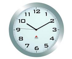 ALBA Reloj de Cuarzo de Pared, Cristal, Gris y Plata, 38 cm