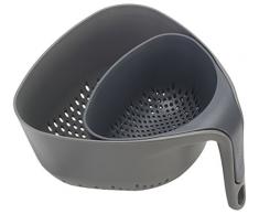 Joseph Joseph Nest Colador Doble Cesta, Gris, 21 x 21 x 11.5 cm, 2 Unidades