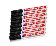 Edding Marcador Permanente 3000, Negro, 1,5Â âÂ 3Â mm, rellenable, Paquete de 8